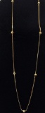 14k Yellow Gold S-Link Chain Necklace w/ Bead Detail