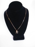 14k Yellow Gold S-Link Chain Necklace + Ankh and Horn Charms