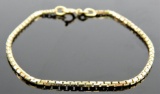 14k Yellow Gold Box-Link Bracelet