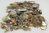 Lot of Silver Tone Jewelry : 1.9 Pounds - Some Sterling Silver