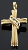 10k Yellow Gold & Diamond Cross Pendant