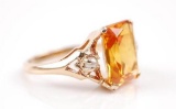 14k Golden Butterscotch Sapphire Ring