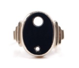 14k White Gold and Onyx Ring