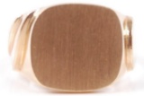 14k Yellow Gold Brushed Oval Front 