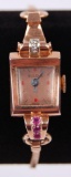 Bulova 14k Rose Gold w/ Diamonds and Rubies Wristwatch