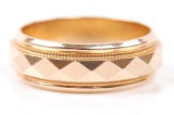 14k Yellow Gold Textured Band