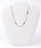 18k Yellow Gold Chain and Link Necklace : 22