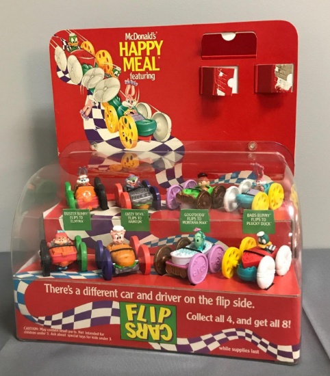 McDonalds Happy Meal Looney Tunes Flip Cars premium toy advertising display