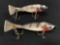 Two vintage Heddon prowler fishing Lures