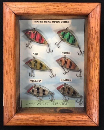 Case of South bend optic Lures 1959 to 1962