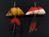 Two vintage South Bend whirl oreno fishing Lures