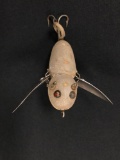 Vintage Heddon crazy crawler gray mouse fishing lure
