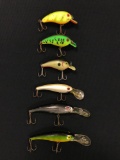 Six Cordell extra deep fishing lures