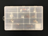 Plano tackle box with mepps fishing Lures