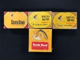 Box lot of vintage South Bend fishing reels in original boxes