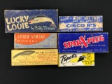 Lot of six vintage Lures in original boxes