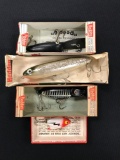 Lot of three vintage Heddon fishing lures