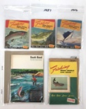 Group of five 1950s and a 65 South Bend fishing catalog