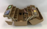 Fishing tackle box with some miscellaneous items