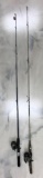 Group of 2 fishing rods and reels