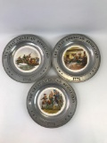 Group of 3 the great American revolution Pewter plates