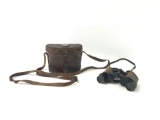 US Army signal Corps binoculars with leather case and compass