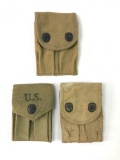 Group of two world war one and one world war two ammo pouches