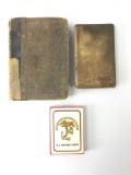 Group of two Bibles and marine corp playing cards