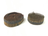 Group of US military machine gun ammunition belts with practice rounds