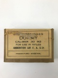 Sealed box of US Army M2 .30 caliber dummy ammunition