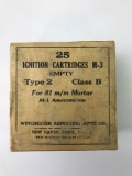 Full box of US Army M ? 3 ignition cartridges for 81 mm mortar