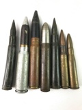 Group of US Army large caliber empty bullets