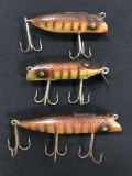 Three vintage South Bend bass obite fishing Lures