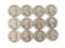 Group of 12 1930s Washington silver quarters