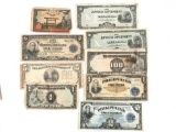 Group of foreign paper currency