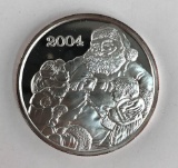 Christmas 2004 one Troy ounce fine silver round