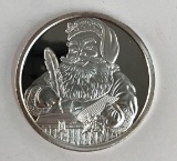 Christmas 1999 one troy ounce fine silver round