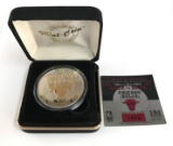 Chicago Bulls NBA champions 1997 one troy ounce fine silver round with gold overlay and rubies