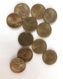 Group of 11 Sacajawea and presidential one dollar coins