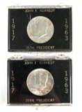 Group of two 1964 Kennedy silver half dollars