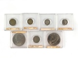 Group of seven US coins