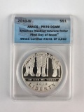 2010-W American disabled veterans first day of issue silver dollar