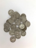 Group of 25 Washington silver quarters