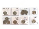 Group of 12 Jefferson nickels