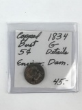 1834 capped bust five cent piece