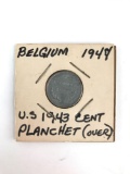 Belgium 1944 US cent planchet