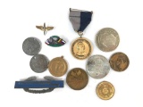 Group of military metals and tokens