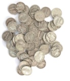 Group of 57 mercury silver dimes