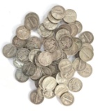 Group of 61 mercury silver dimes