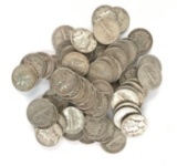 Group of 59 mercury silver dimes